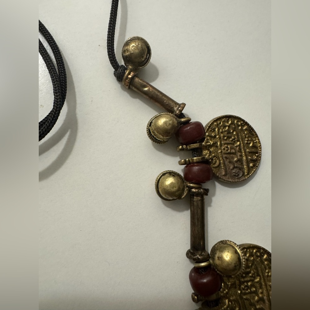 Middle Eastern Tribal Coin/Bell Dangle Necklace - Picture 7 of 8